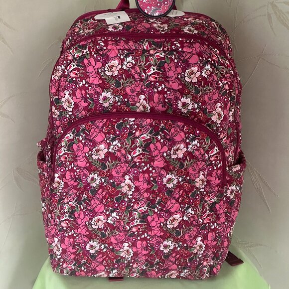 VERA BRADLEY DISNEY MINNIE MOUSE AND DAISY LARGE BACKPACK + BAG CHARM (SET) :NWT